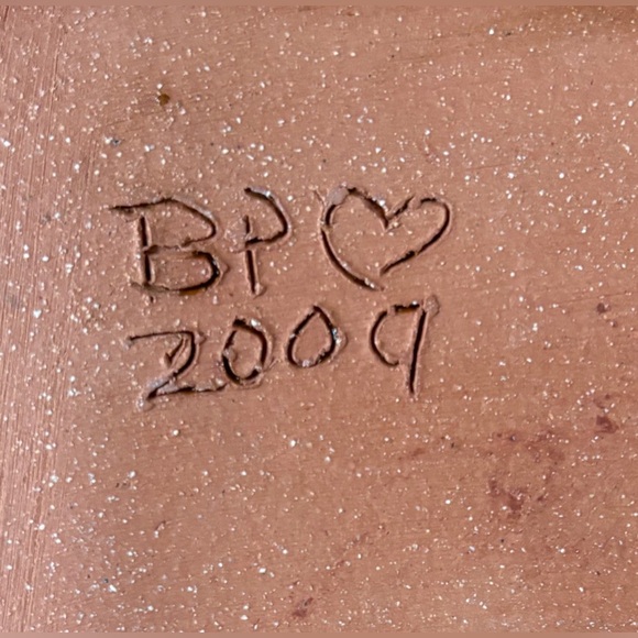 Sage Celadon Green Square Salad Plate Set Signed Art Pottery Cottage Goblin Core - Picture 9 of 9